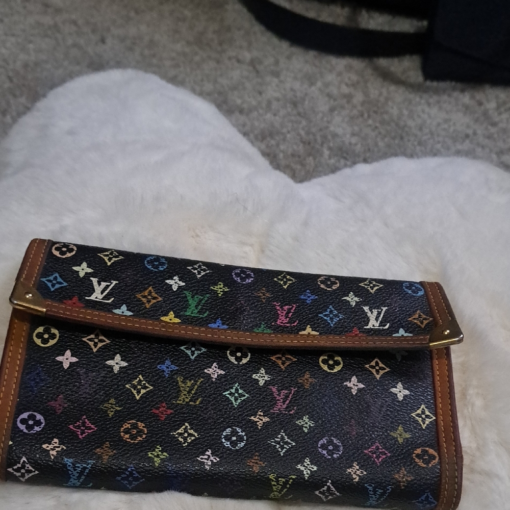 Louis Vuitton MURAKAMI Multicolor BLACk Wallet